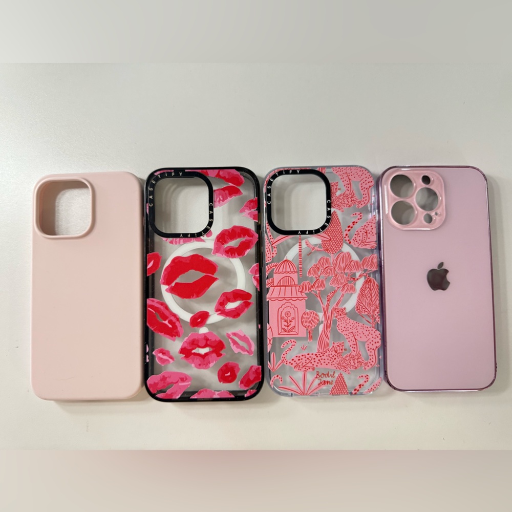 iPhone 13 Pro Casetify Pink and Red Kiss Design Phone Cases